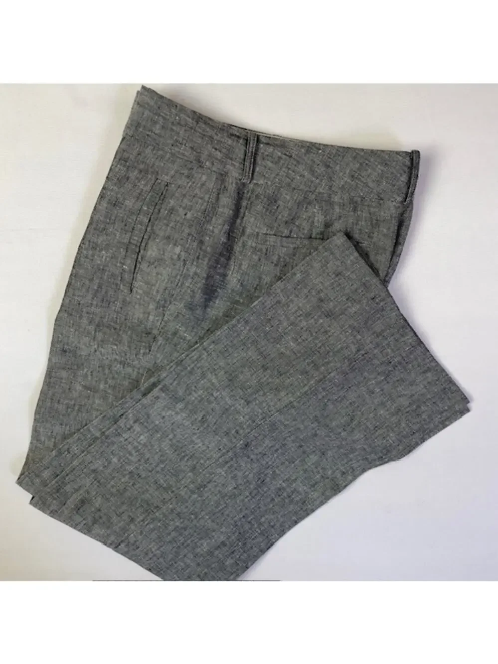 Banana Republic Martin Fit Linen Pants Gray Tailored Career Size 8